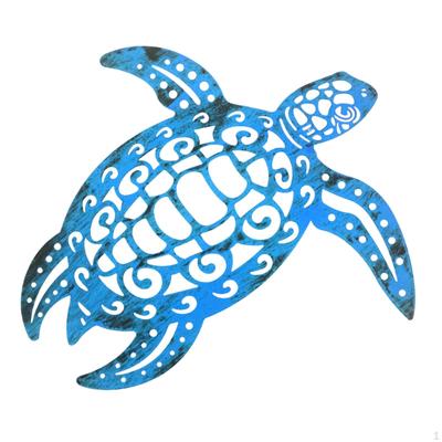 Iron Openwork Sea Turtle Wall Art Decor 11.6x11.6inch Hanging Ornament for Living Room Easily