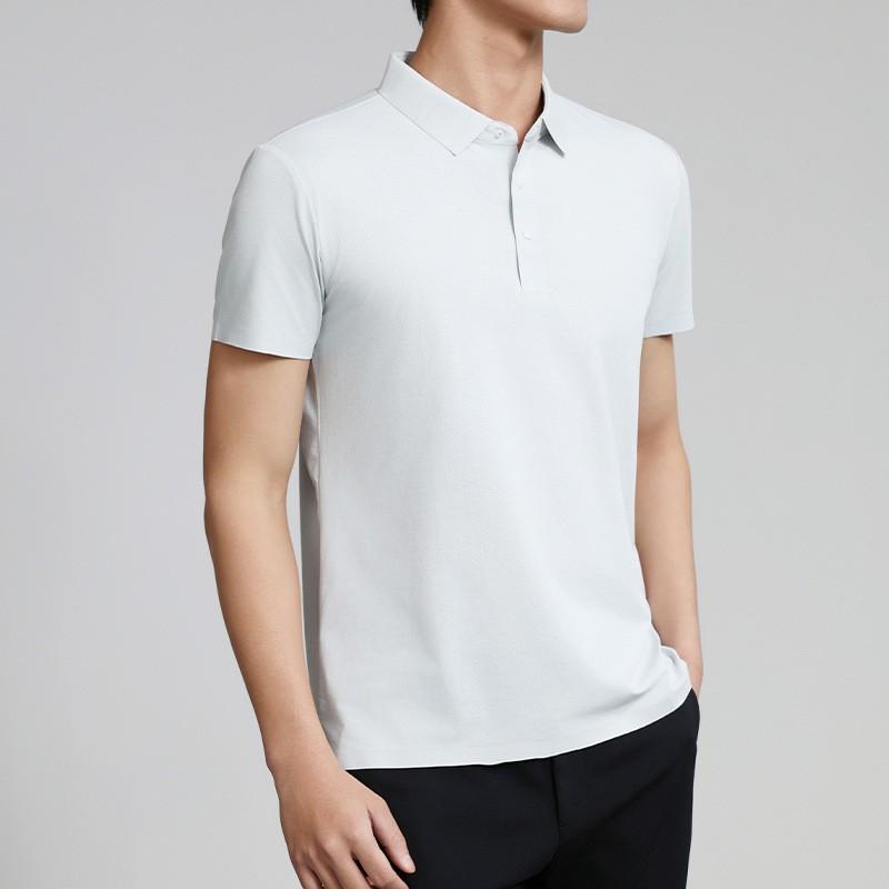 Ice Silk Polo Shirts Men Women Short Sleeve Slim Fit Solid Color Tops