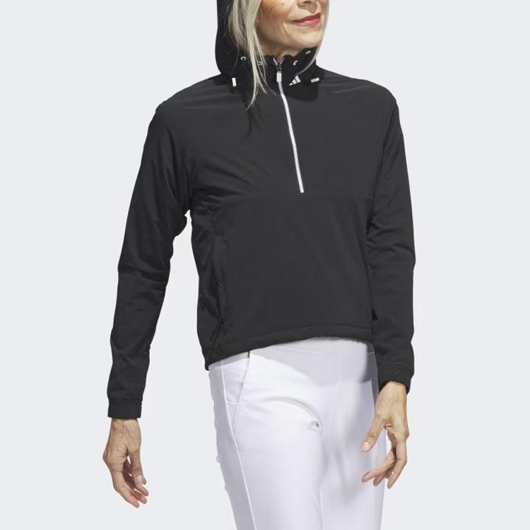 Adidas Ultimate365 Tour Wind.Rdy Fleece Hoodie Solid Logo Hooded Long Sleeve Jacket Women Jacket Black IK7189