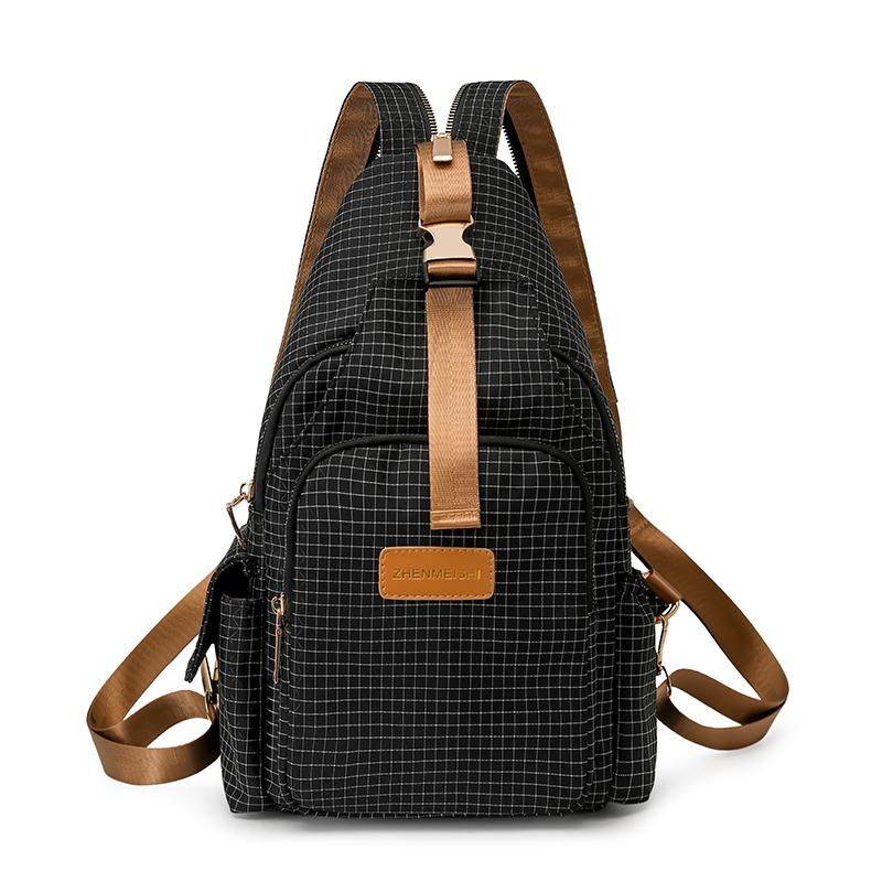 Leichte Brusttasche für Damen Kariert Mehrzweck-Rucksack