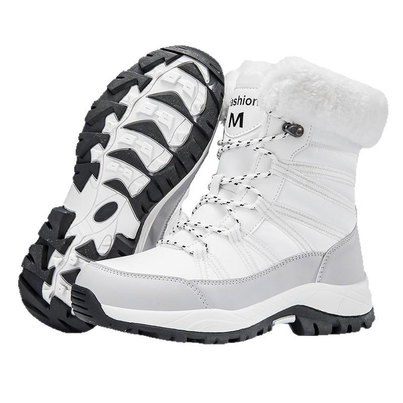 Plus-Size Women's Waterproof Winter Snow Boots, Warm Fleece-Lined, Long Tube Design, Outdoor Sports Fashion.