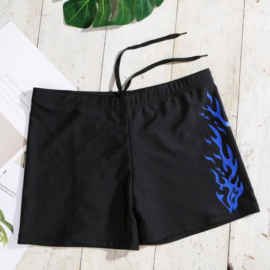 Men Swimming Trunks Quick Dry Soft Elasic Mid Waist Thin Plus Size Soft Breathable Slim Fit Printed Hot Spring Bathing Shorts Summer Beach Shorts