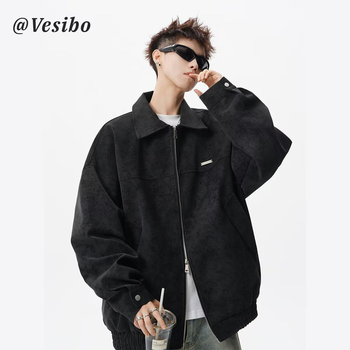 Men s Retro Tie-Dye Motorcycle Jacket: High-End Autumn/Winter Style 3XL