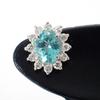 Pt900 Apatite Paraiba Color/Diamond Earrings/j23-4