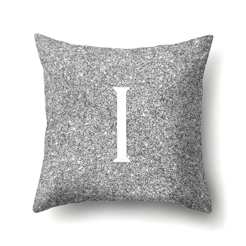 Polyester Pillowcase Home Decoration Gray Bottom Pillowcase 26 English Letter Cushion Cover