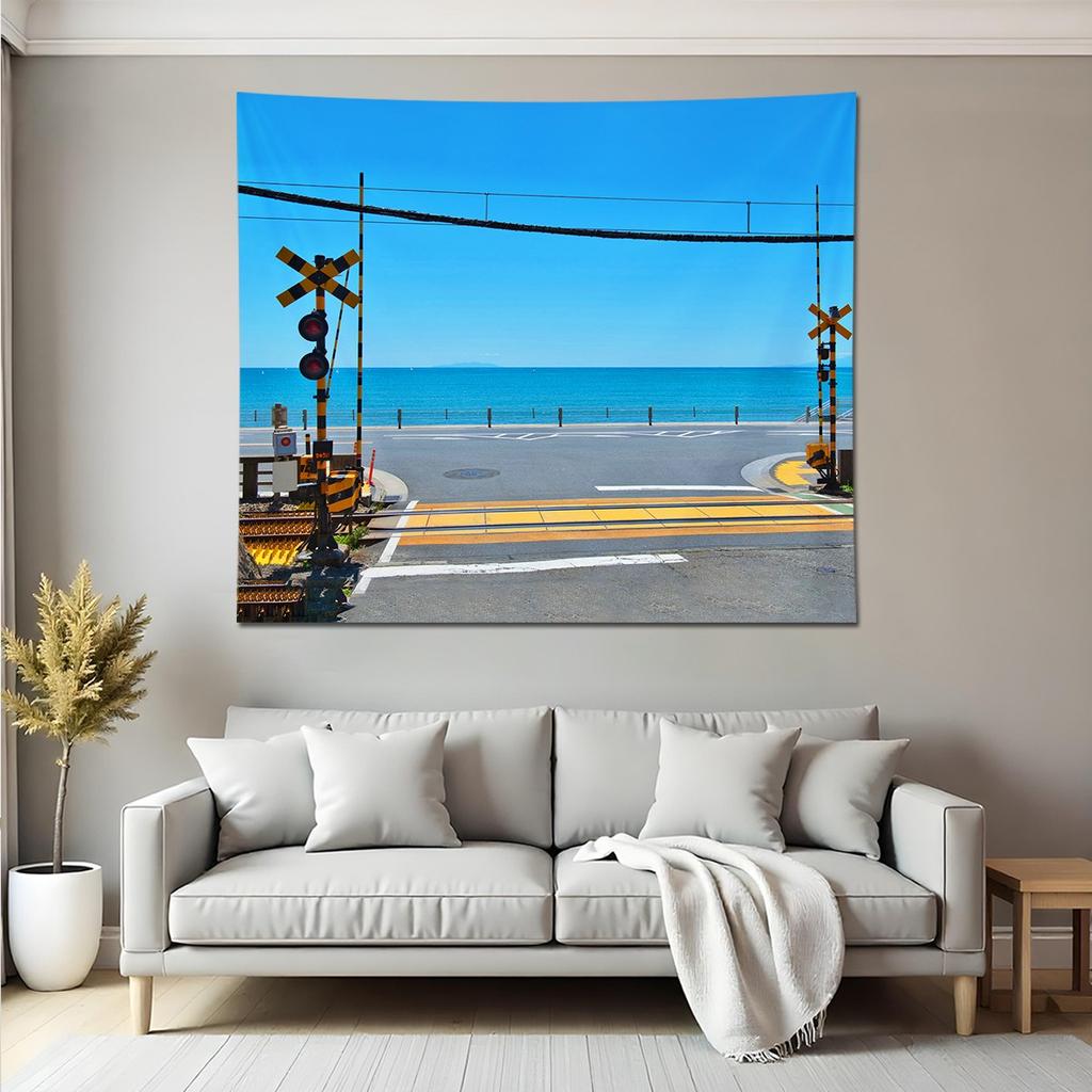 Tropical Beach Palm Tree Tapestry Ocean Scenery Wall Hanging Polyester Summer Aesthetic Decor for Bedroom Living Room Dorm