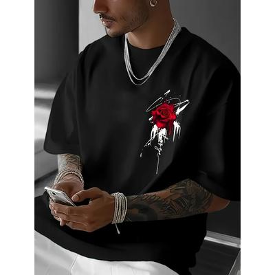 Europäische Größen Herren Print Lässiges T-Shirt