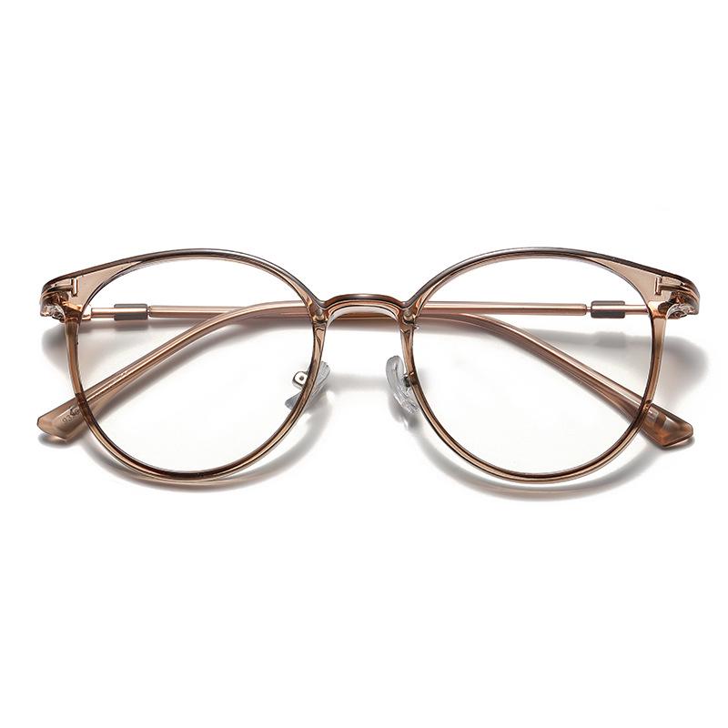 Women's Trendy TR90 Korean-Style Round Glasses with Anti-Blue Light Lenses