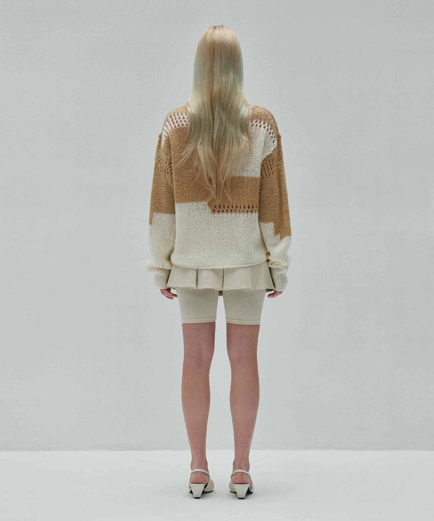 Daiaegeuneol Loose Color Mix Knit (Beige)