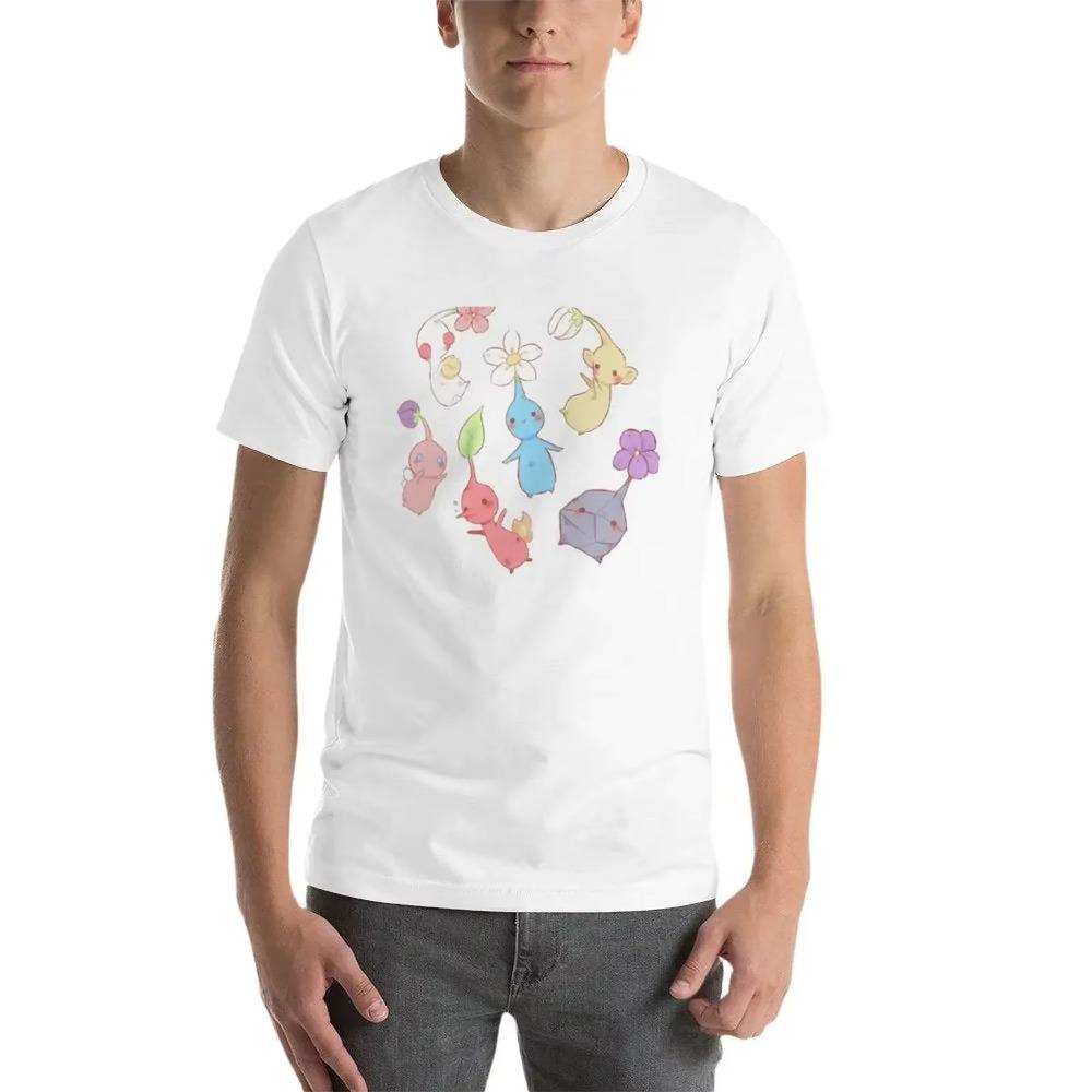 Pikmin Pattern T-Shirt Shirts Graphic Tees Plus Sizes Men Graphic T Shirts