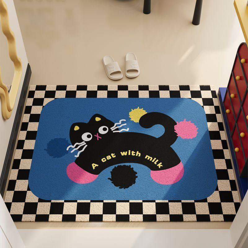 Internet Celebrities Cat Door Mat Thickened Door Door Non-slip Foot Mat Entrance Porch Silk Ring Dust Resistant Dirt Mat Carpet