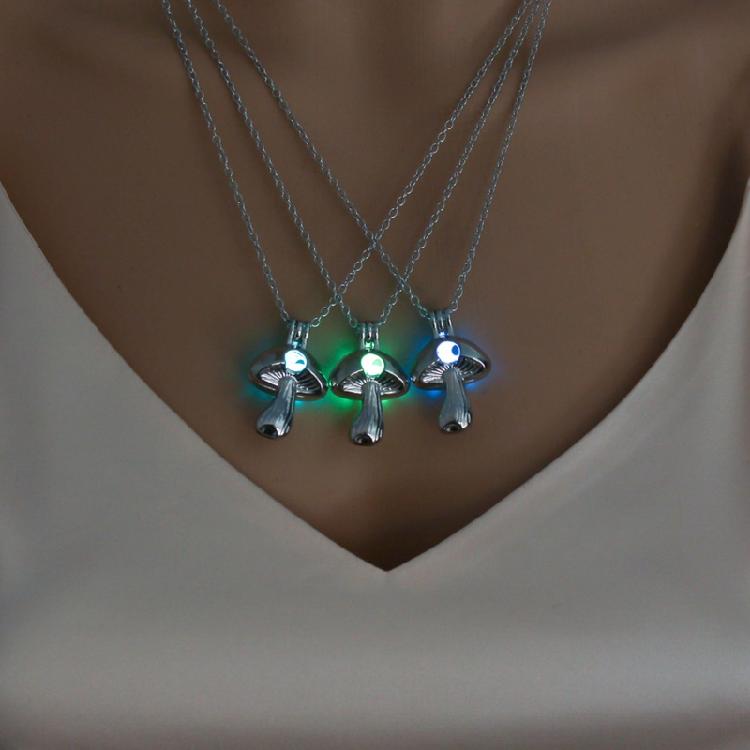 Antique Silver Mushroom Charm Pendant Necklace DIY Jewelry Making Craft