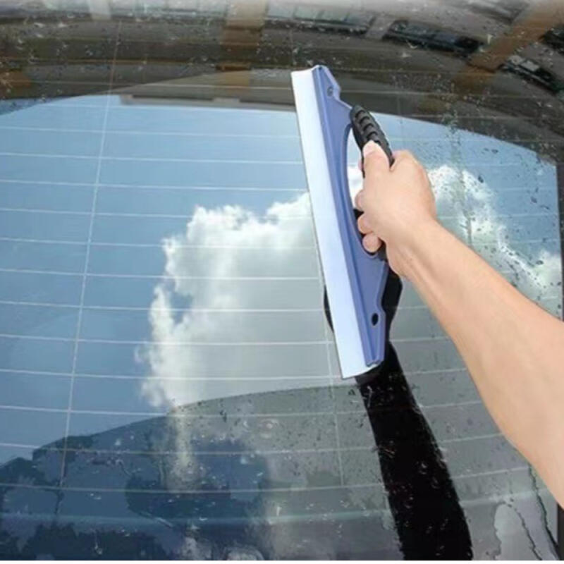 Long squeegee for bathroom and kitchen glass moisture removal