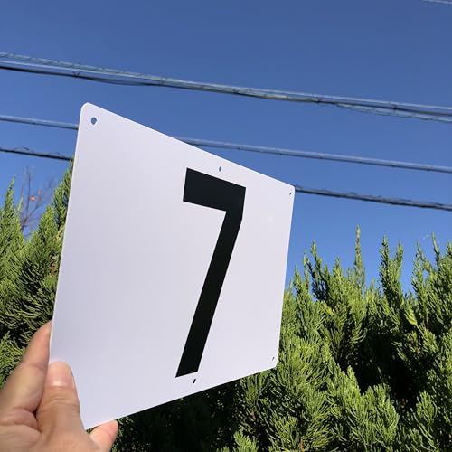 Numbered Sign Plates "1-10" White | 315 x 200mm White PVC Resin Board | Number Display Plates Parking Number Signs for Monthly/Contract Parking | 6 Mo