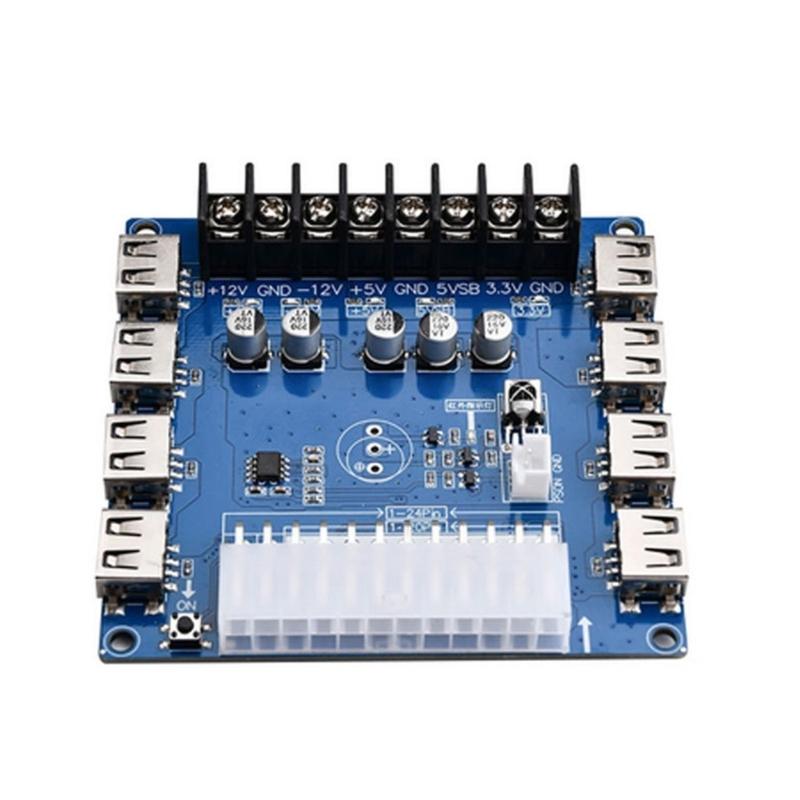 Universal Computer Power Supply Unit 8 USB Charging Specks Practical Computer Power Extension Board for DIY Applications
