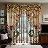 2 Pieces of Classic Twill Weave Christmas Decoration Printed Curtains   Bedroom and Living Room   Home Decoration   Room Decoration