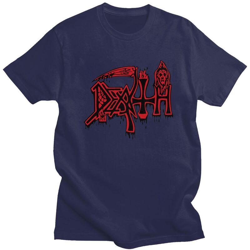 Custom Death Rock Tshirts for Men Short Sleeve Casual T Shirt Cool Heavy Metal Music Tshirt Slim Fit Pure Cotton Tee Gift Idea