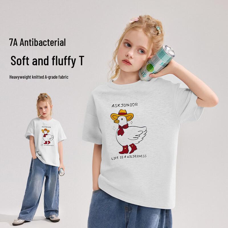 ASK JUNIOR Детская хлопковая футболка 7A с антибактериальным покрытием 150
