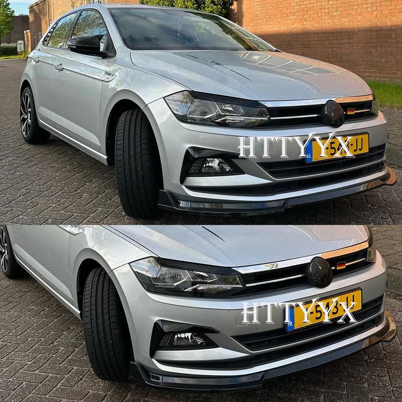 Fit for VW Polo Mk6 Typ AW Standard TSI TDI 2018 2019 2020 2021 2022 Front Bumper Splitter Lip Diffusers 3pcs