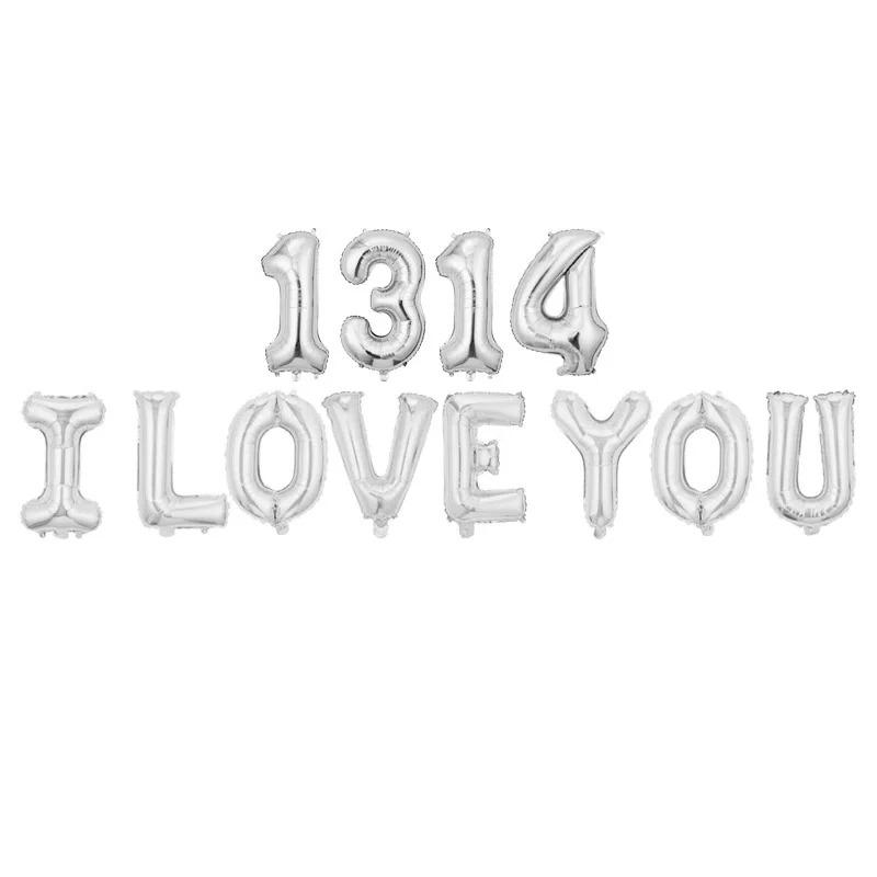 16in Foil Balloons Set: Birthday Anniversary I Love You Marry Me Party Decorations Aluminum Film Background Supplies