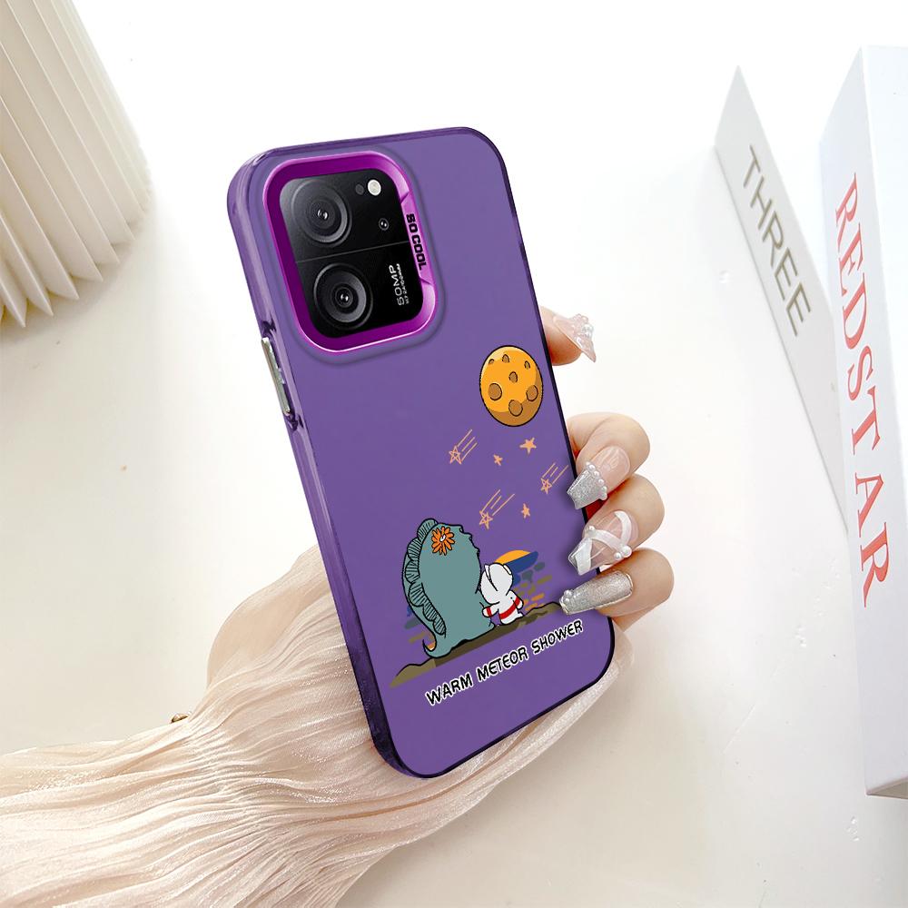 

Окрашенный узор, цветной серебристый, двухсторонний, жесткий, противоударный чехол для телефона Xiaomi Redmi Poco Redmi K70 темно-фиолетового