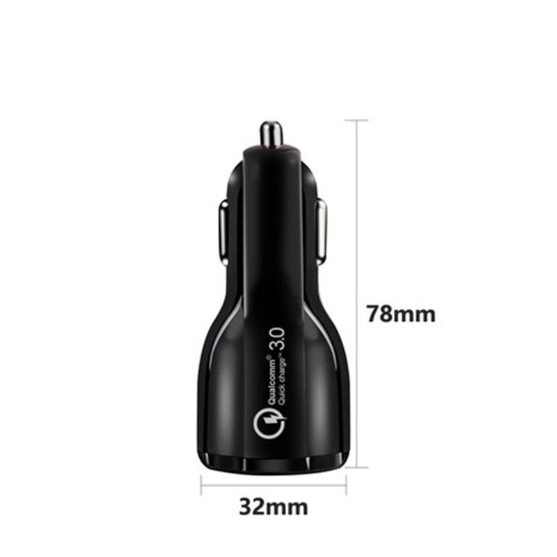 3.1A QC3.0 2 USB Car Charger 12-24V Car Adapter Socket Splitter Cigarette Lighter Quick Car Phone Charger For IPhone Samsung