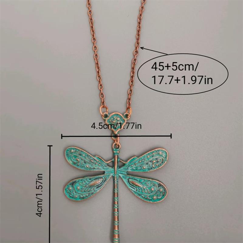 Necklace Retro Ethnic Style Dragonfly Exquisite Carved Clavicle Chain Pendant
