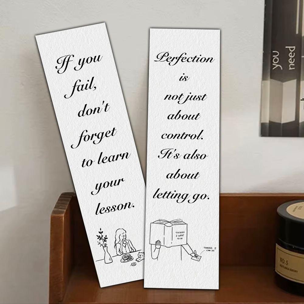 30PCS Black and White Inspirational English Bookmarks Streetwear Stationary Pretty Reading Books Card Creative Gifts Bookmarks