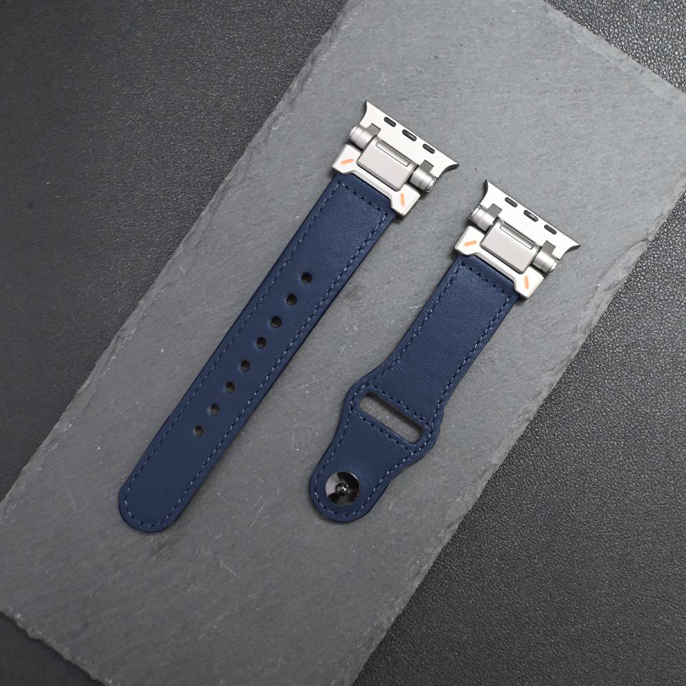 Luxury Leather Strap for Apple Watch Ultra 3 2 49mm 46mm 45mm 44mm Correa Men Loop Bracelet Iwatch Series 11 10 9 8 7 6 5 4 SE 3