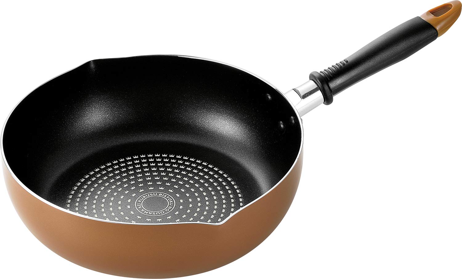 

Yokoyama Frying Pan Brown 26cm Kurusu Kei IH Compatible Deep Frying Pan Double-sided KKCH-353S