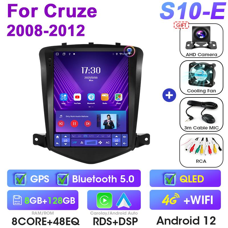 9.7" 2 Din Android 12 Car Radio For Chevrolet Cruze J300 2008 - 2012 Multimedia Video Player GPS 4G Carplay Auto Stereo RDS DSP