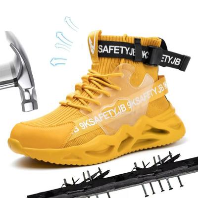 New Labor Protection Shoes, Men's Cargo Shoes, Safety Shoes, Anti-smashing, Anti-puncture, Flying Woven Breathable Summer Work Shoes