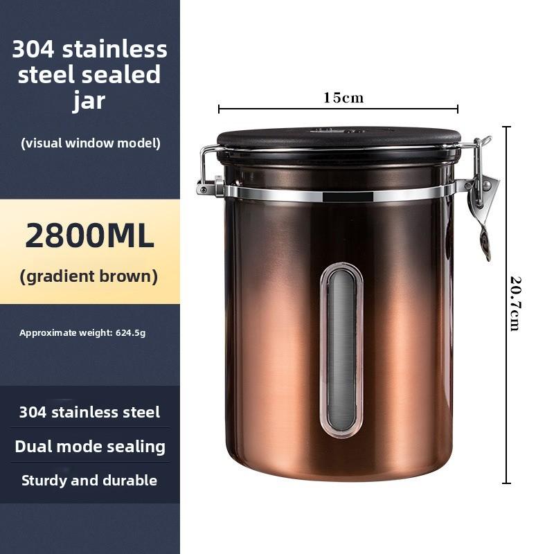 Visible Coffee Bean Storage Container Coffee Powder Sealed Container Storage with One-way Exhaust Coffee Storage Tank Coffee Beans Storage