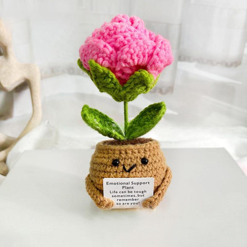 Mini Cute Crochet Potted Plants Eternal Flowers Wedding Gifts for Guests Handmade Sunflowers Flowers Mother's Day Gifts