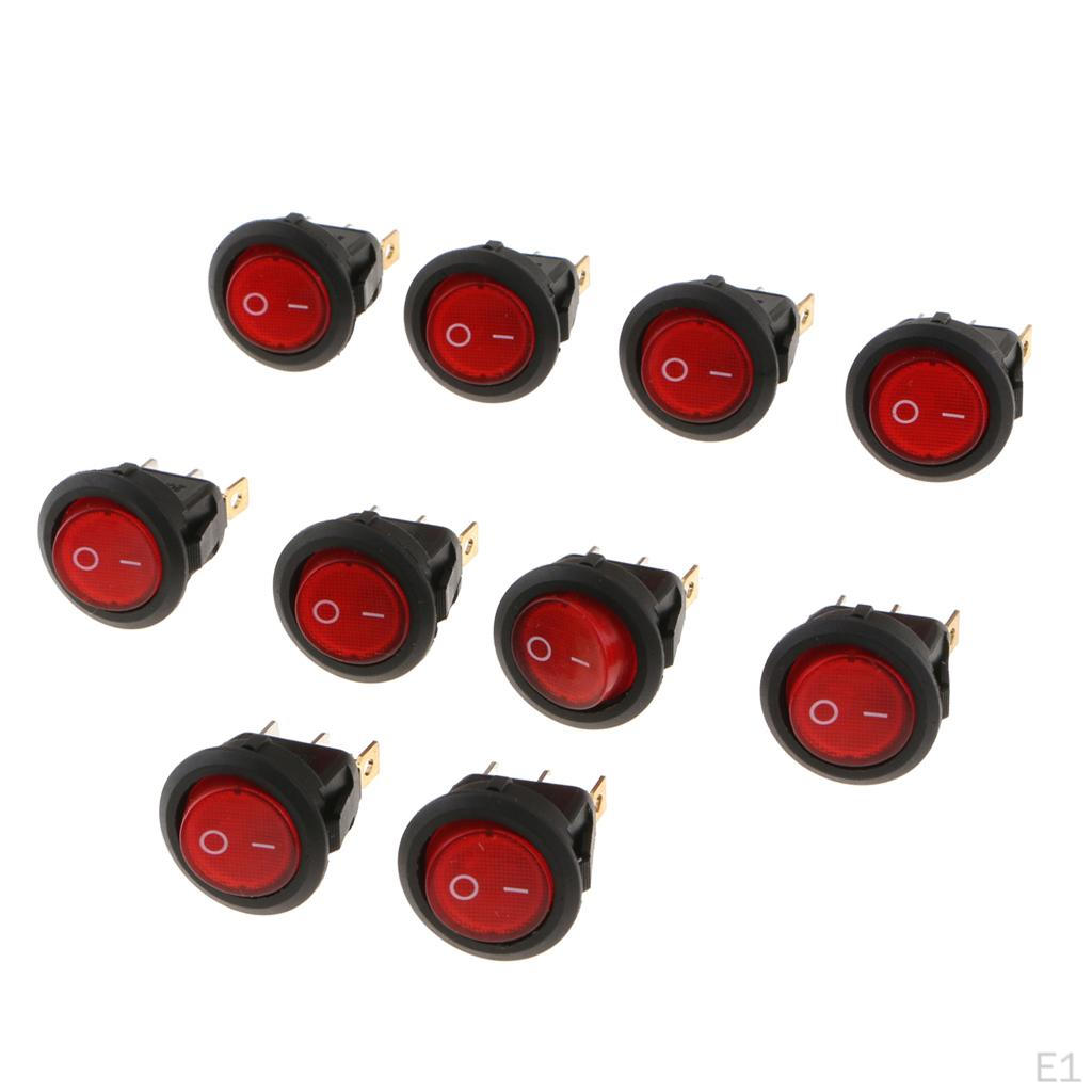 Round Illuminated Rocker Switch,LED Car Lights, Action,12V 20A