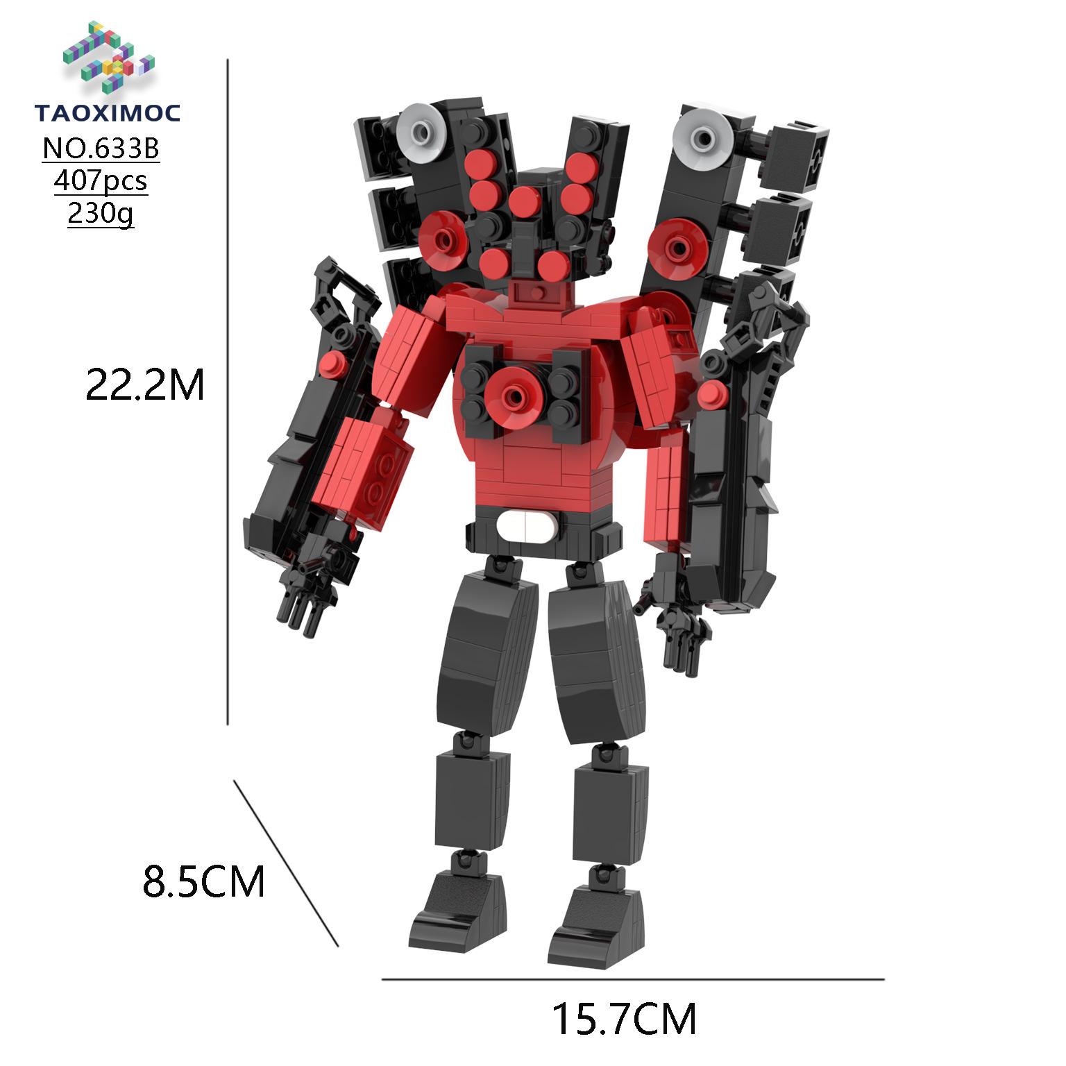 Cross-Border Exclusive Man Figure Blocks: Toilet Man & Titan Drill Dragon TV Educational Toy