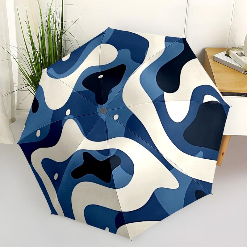 1 Stück Ozeanwellen Automatischer Öffnen/Schließen Regenschirm mit One-Touch-Knopf,, Winddichtes Design Leichter Tragbarer Regenschirm für Frauen & Männer6060