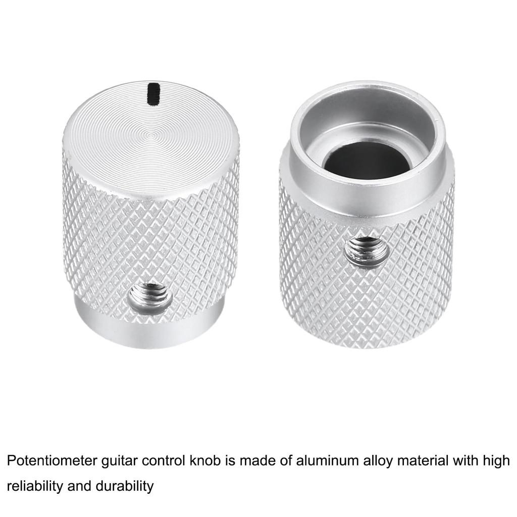 uxcell Aluminum Potentiometer ID x OD x Universal Volume and Tone Control Knobs for Guitar and Oval Silver 8-Piece Knob, 1/4" (6mm) 1/2" (12.5mm) 5/8"