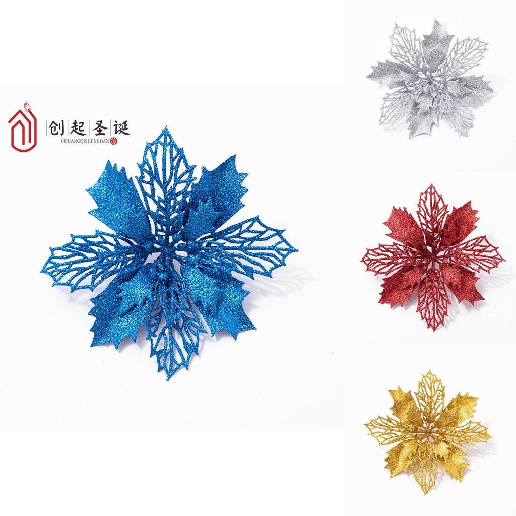 Beautiful Double Layer Shimmering Red Faux Flower Wreath For Christmas Tree Decoration Available In Rich Gold Silver And Festive Color Variations