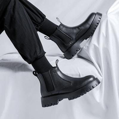 2025 Chelsea Boots Men's Autumn and Winter Dark Smoke Boots Thick-soled Explosion Help Martin Boots 3524-T
