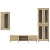 TV Cabinet Set with Shelf FLORIN 3 pcs Sonoma Oak Particleboard