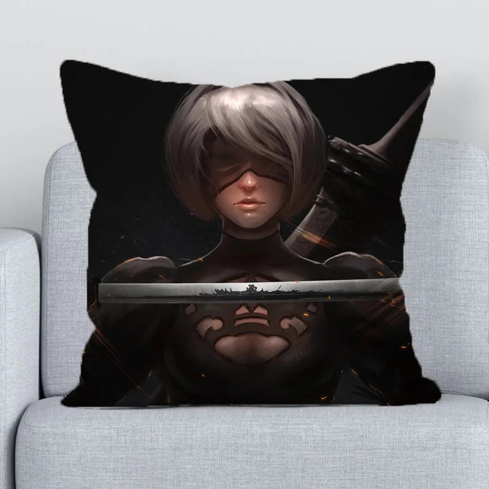 Nier Pillow Hugs Covers for Bed Pillows Cushion Cover 45x45 Short Plush Decorative Pillowcase Lounge Chairs Fall Decor Sofa Body