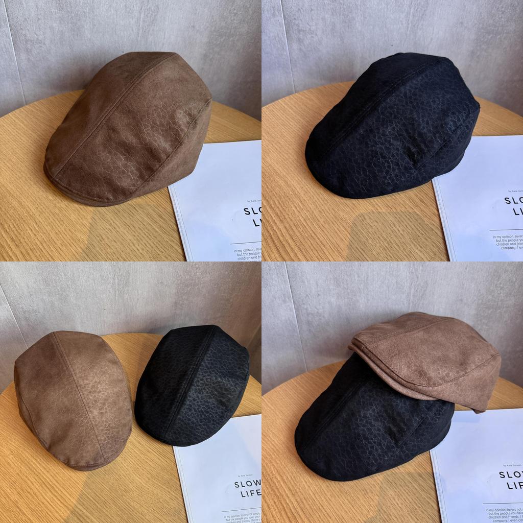 Womens Retro Suede Beret With Short Brim For Autumn And Winter Casual Looks
