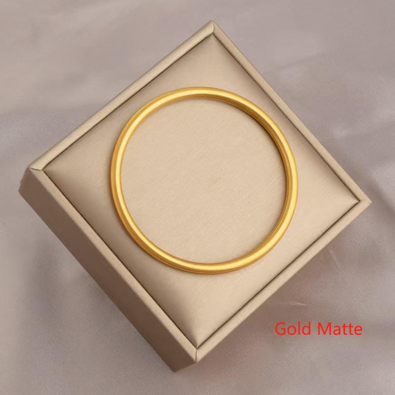 18K Gold Plated Stainless Steel Waterproof Minimalist Bangle Bracelet Hypoallergenic Cuff Jewelry Set
