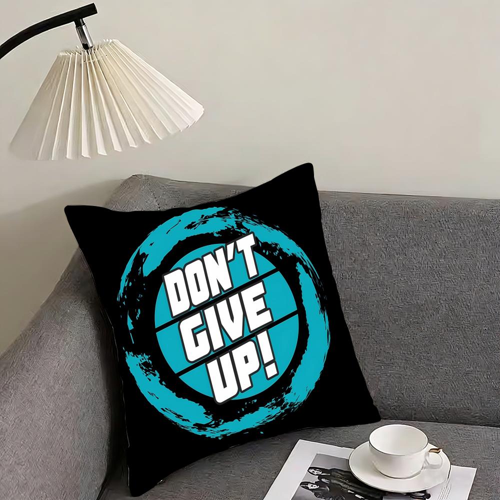 

Never Give Up Cushion Cover Elegant Comfort Pillowcase Sofa Bed Doublesided Printed Invisible Zipper Home Decor 30x30cm