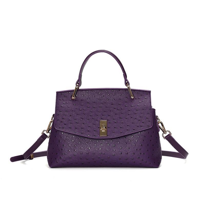 Purple Ostrich Pattern PU Women s Bags High-end Light Luxury Cross-body Handbags Hot-selling 25x11x20