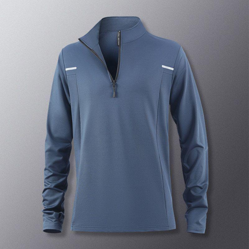 Men's 2026 Autumn/Winter Quick-Dry Stand Collar Cycling Jacket - Half Zip, Sporty, and Lightweight for Running & Fitness