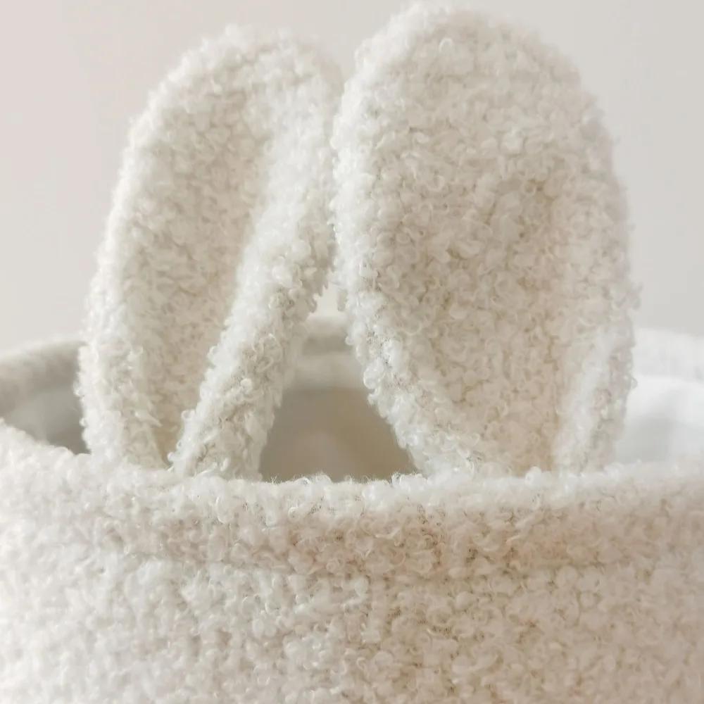 Soft Plush Sundries Storage Baskets Multi-Purpose Rabbit Ears Organizer Bag Cute Embroidery Toys Storage