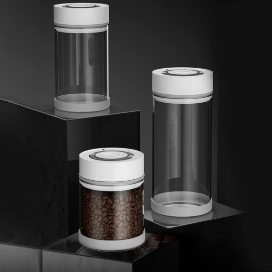 Contenitore Ermetico 600/950ml Alta Capacità A Prova di Umidità Grado Alimentare Contenitore Sottovuoto Automatico per Caffè per Cucina