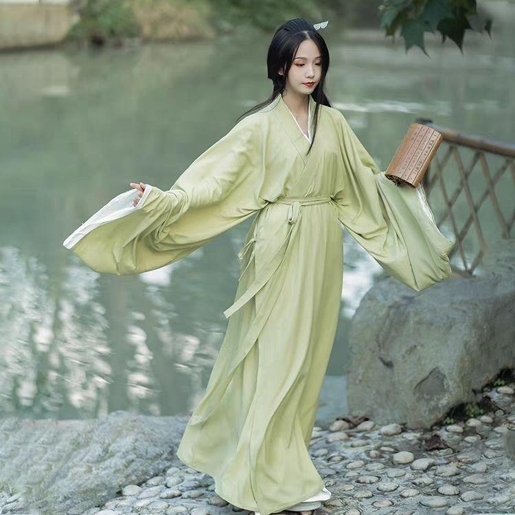 Chinese Wei And Jin Style Hanfu Daily Improved Cross-collar Suit